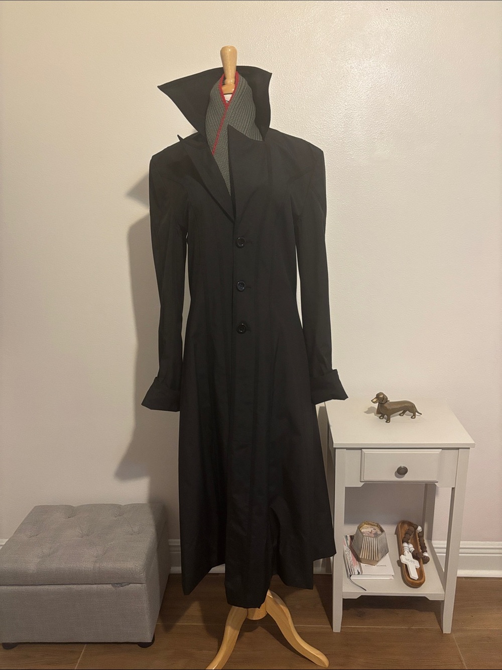 Black Longline Trench Coat